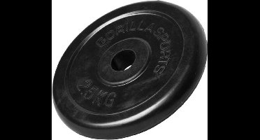 Gorilla Sports Halterschijf - 2,5 kg - Gietijzer - Rubber - 30 mm