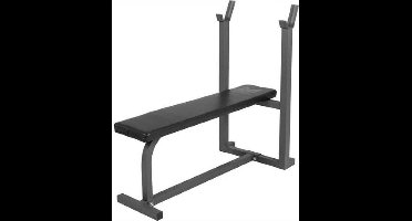 Gyronetics Vlakke Halterbank - Fitnessbank - Belastbaar tot 200 kg - Zwart