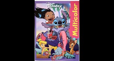 Multicolor - Disney Stitch Kleurboek - 32 Pagina's - 17 Kleurplaten en 17 Voorbeelden - Voor kinderen - Uitermate Geschikt voor Kleurpotloden en Wasco