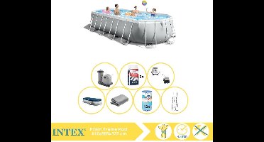 Intex Prism Frame Zwembad - Opzetzwembad - 610x305x122 cm - Inclusief Filter, Zoutsysteem en Zout