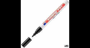 Permanente markeerstift Edding 751 Zwart 10 Stuks