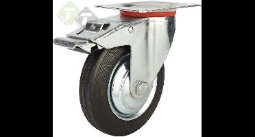 Zwenkwiel met rem - Wiel met rem - 100mm diameter - belastbaar tot 50KG per wiel