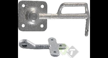 Klepsluiting num. 0 links met opschroefoog -klephaak - klepsluiter - grendel