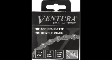 VENTURA KMC 1/2 X 3/32 KETTING 21-24-SPEED 116 SCHAKELS BLISTER 302175