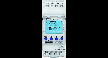 Theben 6120130 TR 612 top3 Digitale 2-kanaals timer met app-programmering, perfect voor LED's, timers, digitale schakelklok, met weekprogramma, DIN-rail, tijdschakelaar, 2 kanalen