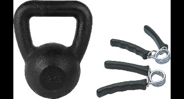 Tunturi - Fitness Set - Knijphalters 2 stuks - Kettlebell 12 kg