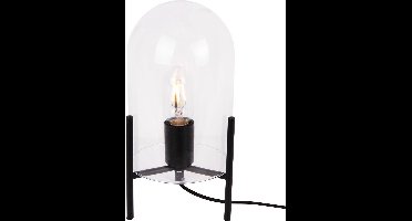 Leitmotiv Tafellamp Glass Bell - Helder, Zwart frame - 30x16cm - Scandinavisch