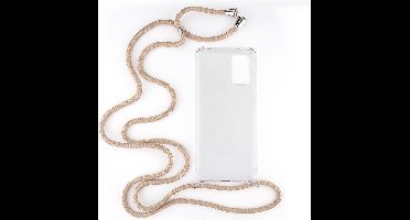 Shop4 - Samsung Galaxy M51 Hoesje - Zachte Back Case met Koord Beige