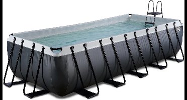 EXIT Black Leather Frame Zwembad 540x250x122cm - Opzetzwembad - met Filterpomp - Rechthoekig - Zwart