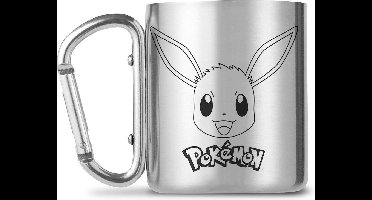 Pokémon Mok met karabijnhaak - Eevee Unisex Kop - zilverkleurig - Standard