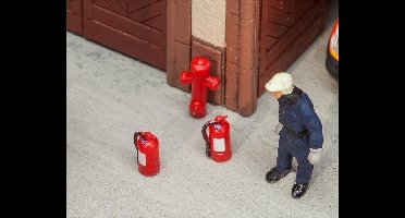 Faller - 6 Brandblussers en 2 Brandkranen - modelbouwsets, hobbybouwspeelgoed voor kinderen, modelverf en accessoires