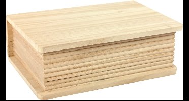 Houten Kist Boek paulownia 20x14,1x6,9 cm