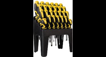 Toolland Schroevendraaierset, 26-delig, met houder, magnetische punt, ergonomishe anti-slip soft grip-handgreep, ergonomisch ontwerp, anti-slip handgreep, chroom-vanadiumstaal