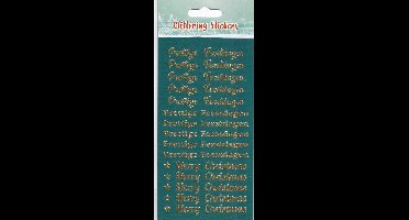 2 Stickervellen - Goud/Zilver - Glitter - Prettige feestdagen & Merry Christmas - 30 stickers