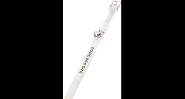 Flamingo Monte Carlo Gevoerd - Halsband Katten - Halsband Monte Carlo Wit M 22-25cm 11mm - 1st - 126208 - 1st