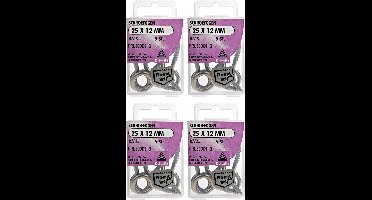 Deltafix Schroefogen - 20x - verzinkt metaal - 25 x 12 mm - ijzerwaren bevestigsmaterialen