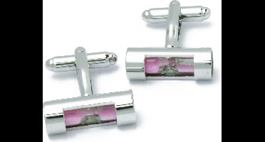 Manchetknopen - Zandloper met Glas Roze