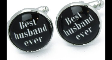 Manchetknopen - Best Husband Ever Zwart Wit