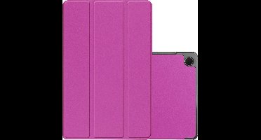 Hoes - Geschikt voor Samsung Galaxy Tab A9 Plus - Dun & Stevig - Trifold Bookcase - Hard Cover - Hardcover Book Case - Tablet Hoesje - Paars