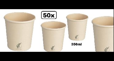 50x Soepkom Bamboepapier 350ml naturel -  - Soep salade beker festival warme dranken maaltijd carnaval