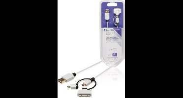 Konig USB 2.0 A Male naar USB 2.0 Micro Male;Apple Lightning;Apple 30-pin - 1 m