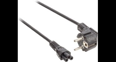 Valueline stroomkabel Schuko gehoekt mannelijk - IEC-320-C5 3,00 m zwart