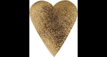 Creotime Decoratiehart 12 X 10 Cm Latex Goud 4 Stuks