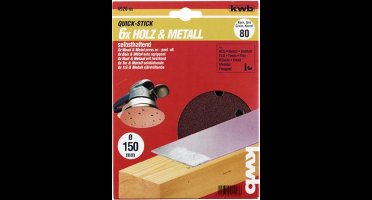 KWB schuurschijf Ø 150 mm - Korrel 60 - Klittenbandhechting - 492006 - 5 stuks