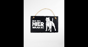 Paper Dreams Waakbord Pitbullterriër 15 X 25 Cm Leisteen Zwart