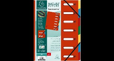 Exacompta Nature Future A4 Sorteermap, 7 vakken, 320 x 240 mm, Karton, Rood