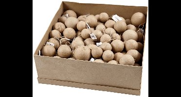 Ornamenten - Handgemaakte Papier Maché Ballen - DIY Kerst Ornamenten - Drie Maten in Displaydoos - 105 Stuks