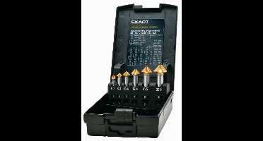 Exact 1605649 Kegelverzinkboorset 8-delig 6.3 mm, 8.3 mm, 10.4 mm, 12.4 mm, 16.5 mm, 20.5 mm HSS 1/4 (6.3 mm) 1 set(s)