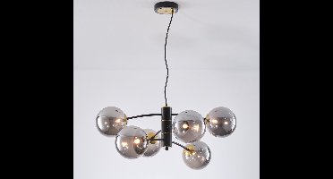 LumenXL - Hanglamp Murano - Smoke glas - 6-lichts - G9 - Draaibaar