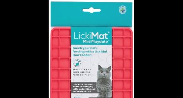LickiMat - Mini Playdate - Roze - likmat - anti schrokbak kat - slowfeeder kat - kattenspeeltjes - kattenmand - kattenbak - krabpaal - krabpaal voor katten - kattenspeelgoed
