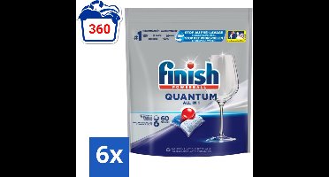 Finish Powerball - Quantum All in 1 - Vaatwastabletten - 60 Capsules - Voordeelverpakking - 6 stuks