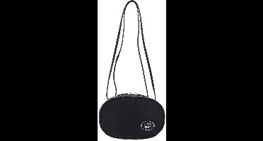 LACOSTE Leren Schoudertas Origin Croc Round Camera Bag Noir Zwart