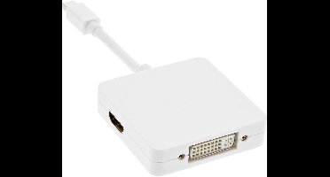 InLine® Mini DisplayPort naar HDMI/DVI/DisplayPort-adapterkabel, wit