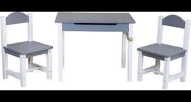 ApexArte® Kinderbureau met Bureaustoel - Kindertafel voor Jongen en Meisje - Tekentafel met Stoeltjes - Verstelbaar - Hout
