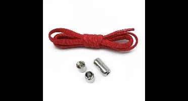*** revolutionaire elastische veters voor kinderen en sporters - nooit meer strikken, altijd perfecte pasvorm - in trendy rood en klassiek rond design - de ultieme no tie schoenveters!