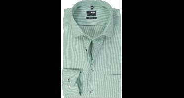 OLYMP modern fit overhemd - structuur - groen - Strijkvrij - Boordmaat: 43