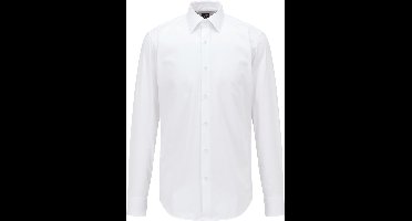 BOSS Joe regular fit overhemd - popeline - wit - Strijkvriendelijk - Boordmaat: 37