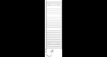 Elektrische badkamerradiator met verwarmingselement 1200W 500x1500 mm antraciet gebogen met zijaansluiting & thermostaat-touchbediening LuxeBath