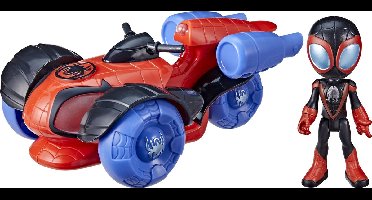 Hasbro Spidey Miles Morales Glow Tech Techno Racer + Licht En Geluid