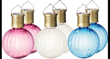 Lumineo - Solar Led buiten sfeer tuinlampjes set van 15x stuks in 3 kleuren 11 cm