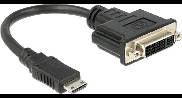 Mini HDMI naar DVI-I Dual Link adapter / zwart - 0,20 meter