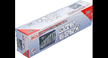 BGS - ring steeksleutelset - 12-delig in inches - Chroom Vanadium staal - gepolijste klauwen