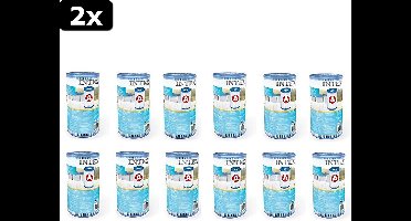 2x Intex 29000 Filter Cartridge Type A 12 Stuks voor Zwembad 244/305/366 cm