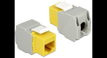 UTP CAT6 Gigabit Keystone module RJ45 - LSA (toolless) / geel/grijs