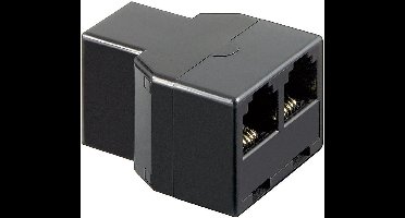 RJ12 (v) - 2x RJ12 (v) telefoon splitter / zwart