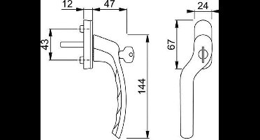 Raamkruk 530Vks/U76Z 7/50 F1 Rs 2*